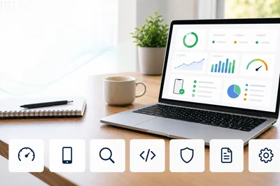 Symbolbild für eine klare Firmenhomepage und Website-Analyse