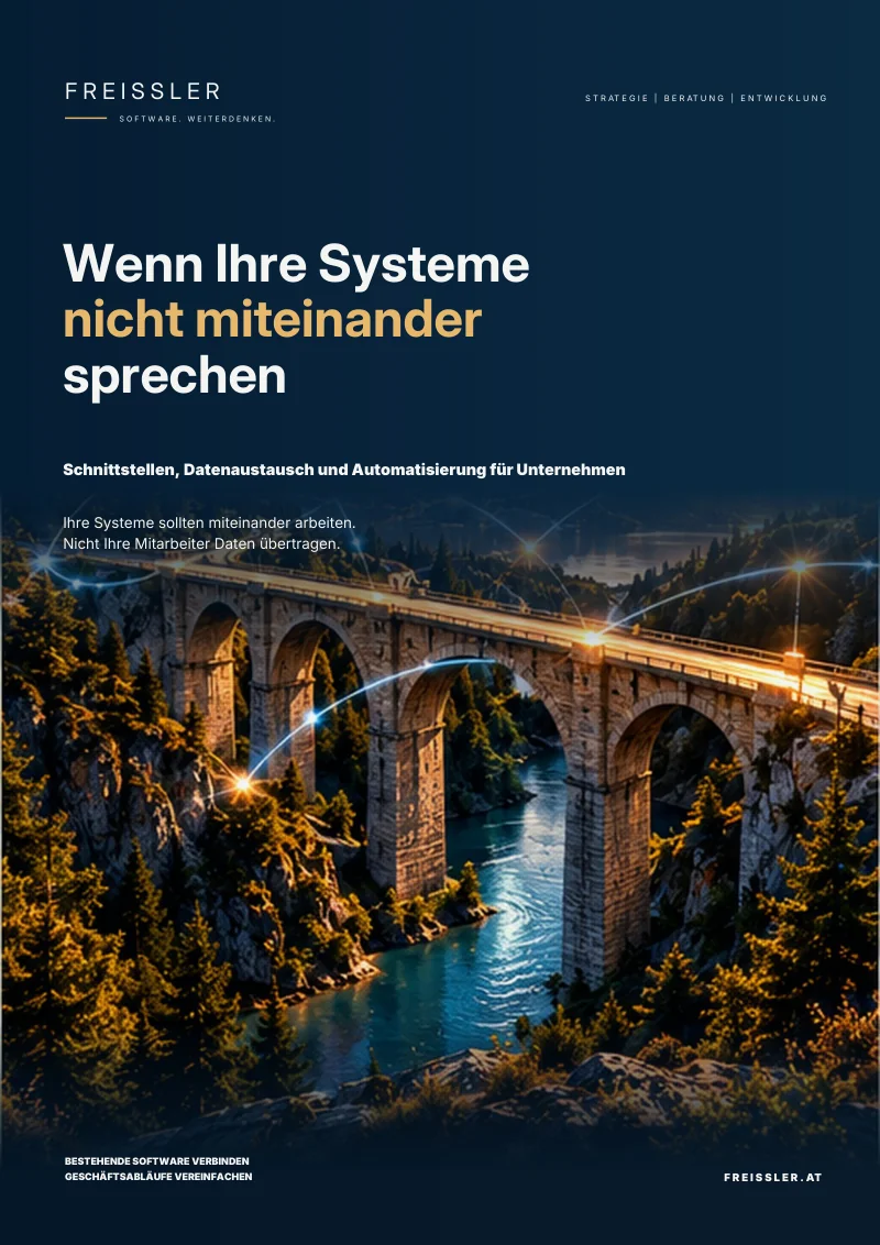 Cover der FREISSLER-Broschüre Wenn Ihre Systeme nicht miteinander sprechen